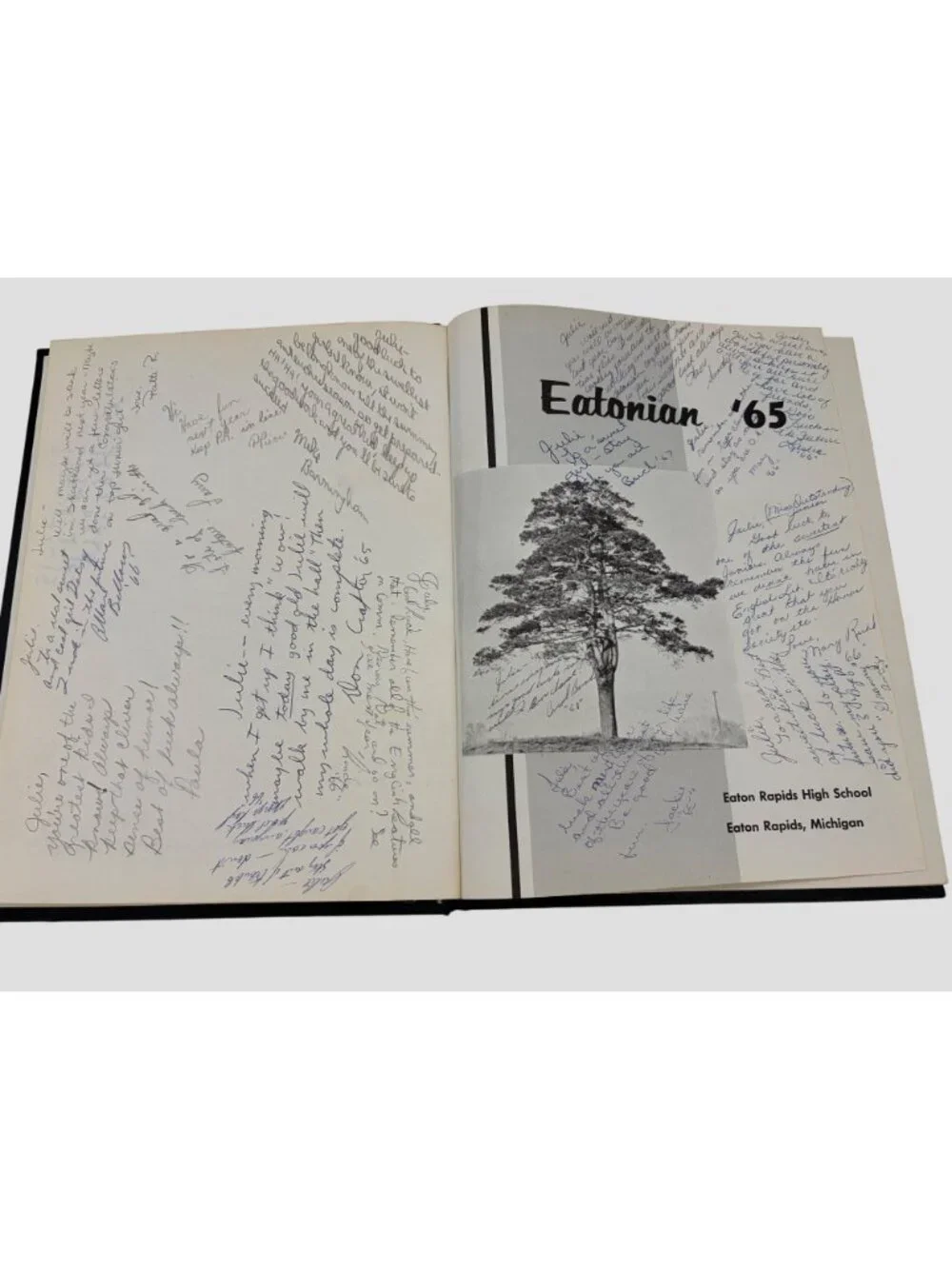 1965 Eatonian Eaton Rapids High School Michigan Yearbook Signed Vintage 60s Book